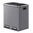 Double Compartment Pedal Trash Can - Steel Bin and Plastic Inner Bucket - Grey