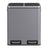 Double Compartment Pedal Trash Can - Steel Bin and Plastic Inner Bucket - Grey