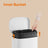 Pedal Rubbish Bin - Stainless Steel - White - Soft-Close Lid with Inner Bucket
