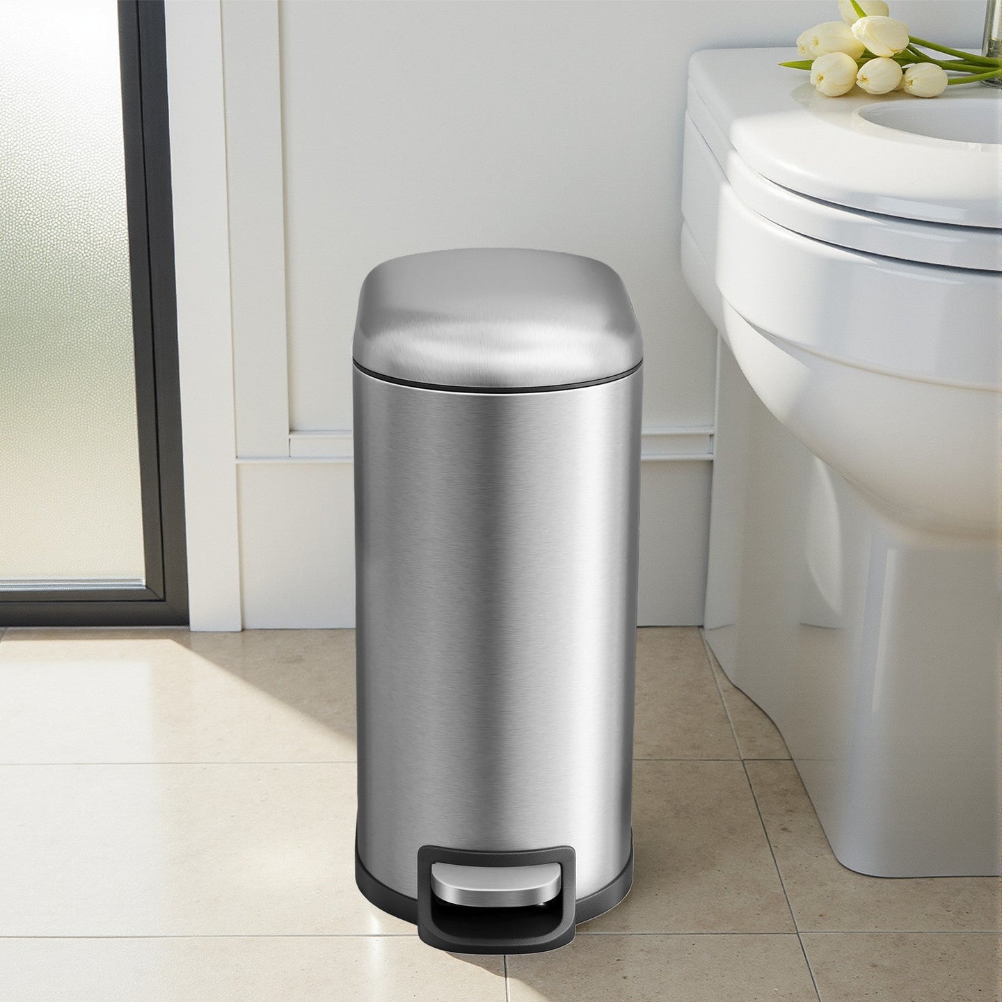 Bathroom Bin - 10L - Steel - Pedal Bin