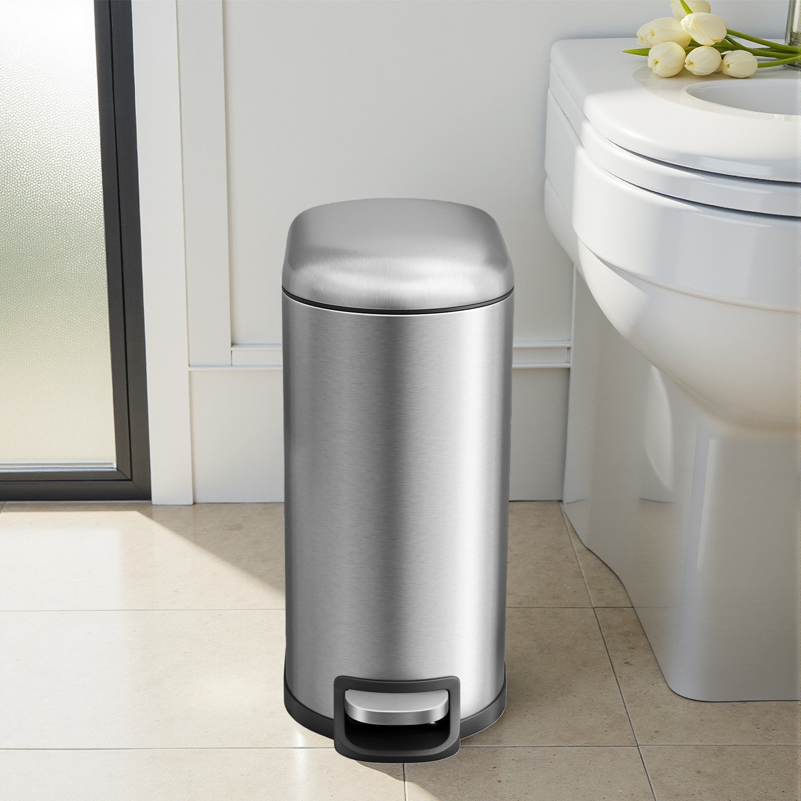 Bathroom Bin - 10L - Steel - Pedal Bin