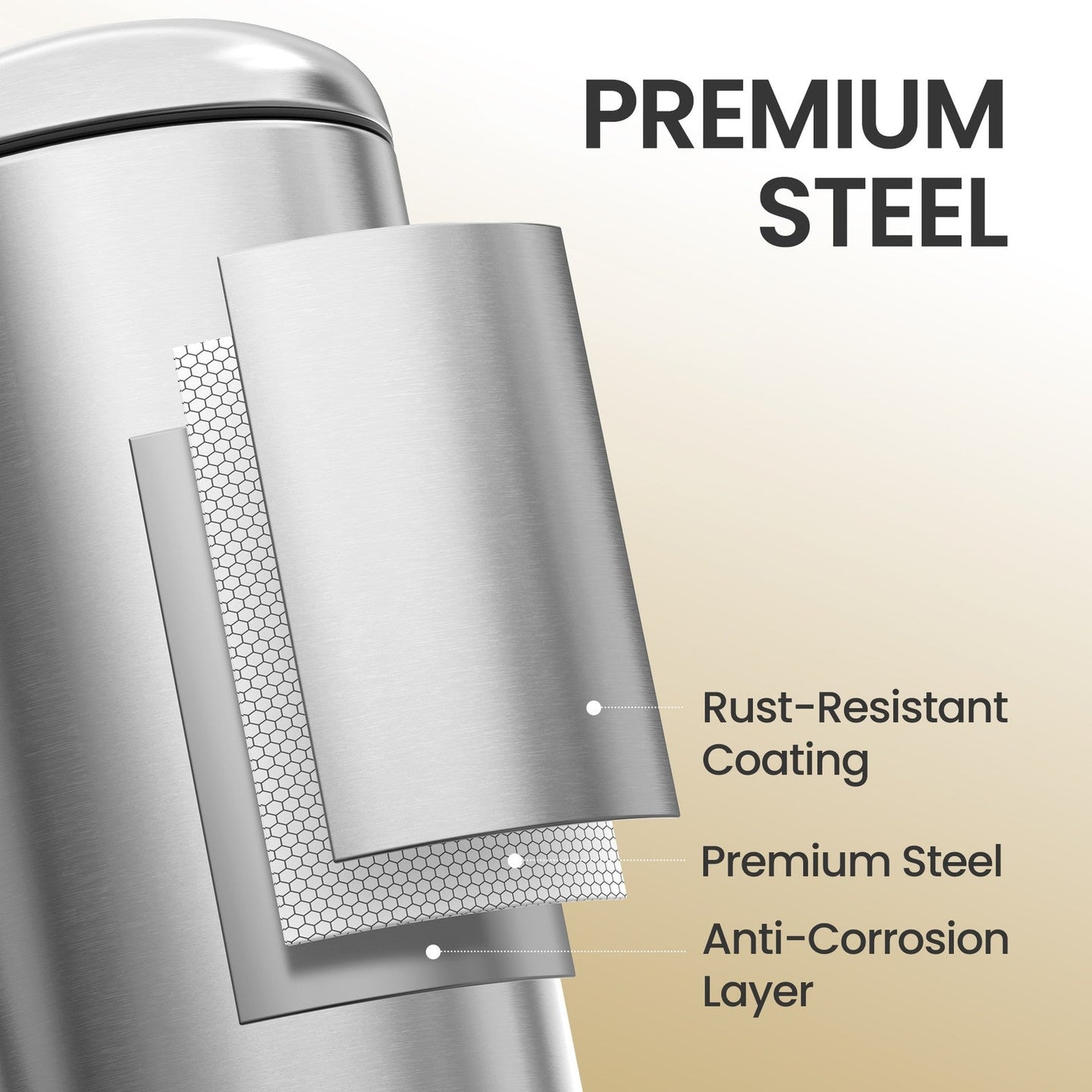 Bathroom Bin - 10L - Steel - Pedal Bin