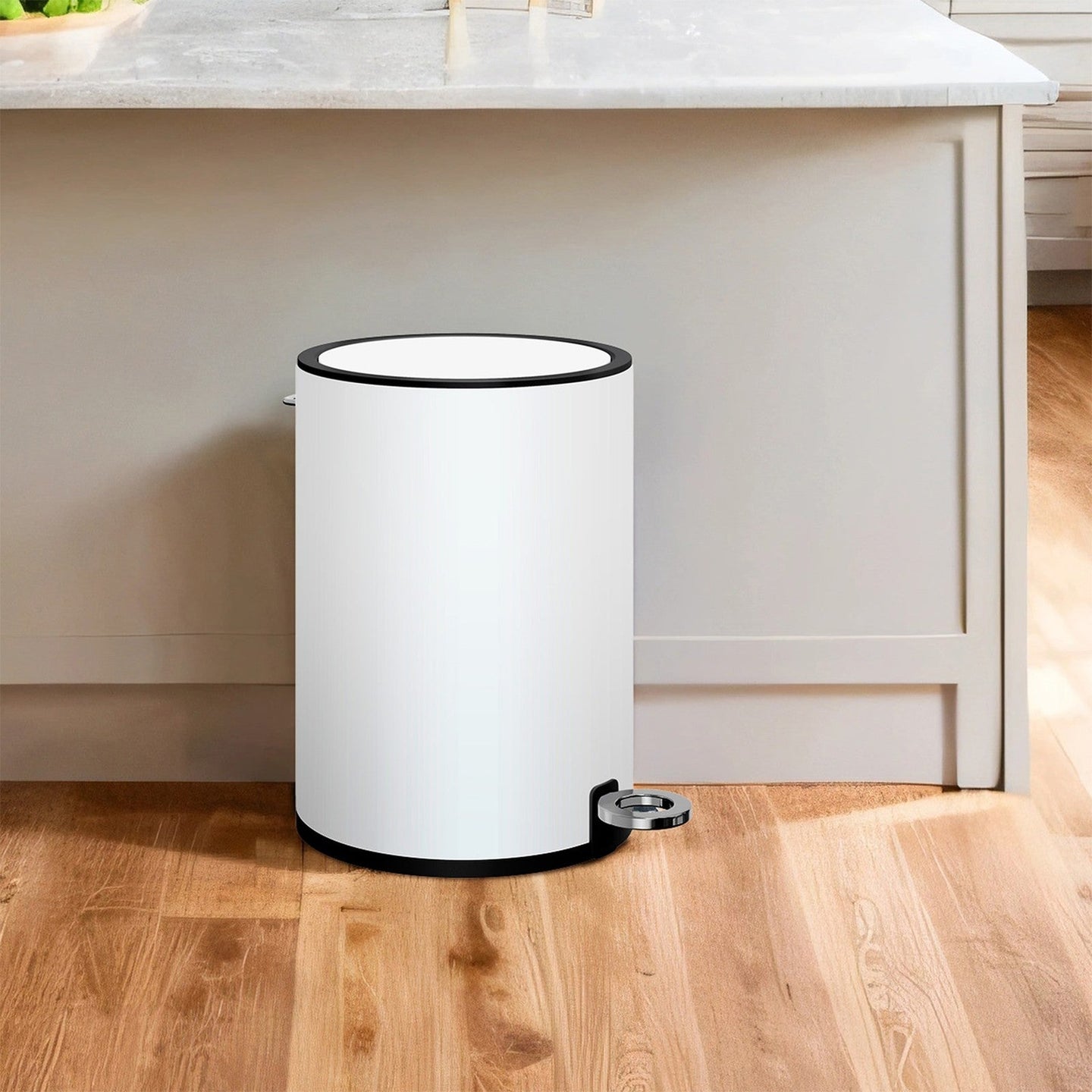 3L Bathroom Bin - ABS - White - Soft Close Mechanism