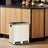 Dual Rubbish Bin - Stainless Steel - Sand Beige and Black - Soft Close with Inner Classified Buckets