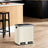 Dual Rubbish Bin - Stainless Steel - Sand Beige and Black - Soft Close with Inner Classified Buckets