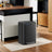 Kitchen Bin - Metal - White - Dual Compartment with Soft Close and Plastic Inner Buckets