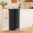 Large Metal Pedal Rubbish Bin - 68L Capacity with Lid - Black