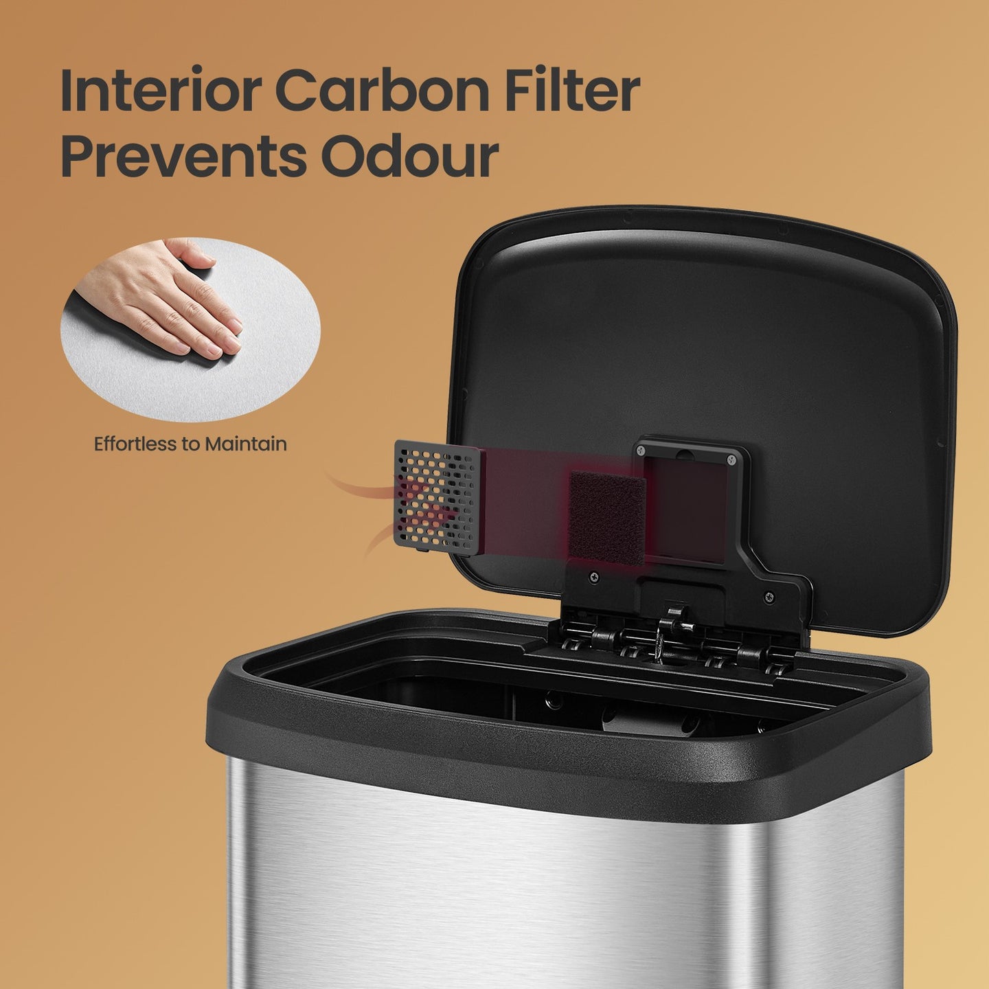 Large Stainless Steel Pedal Bin - Stainless Steel and Plastic - Silver