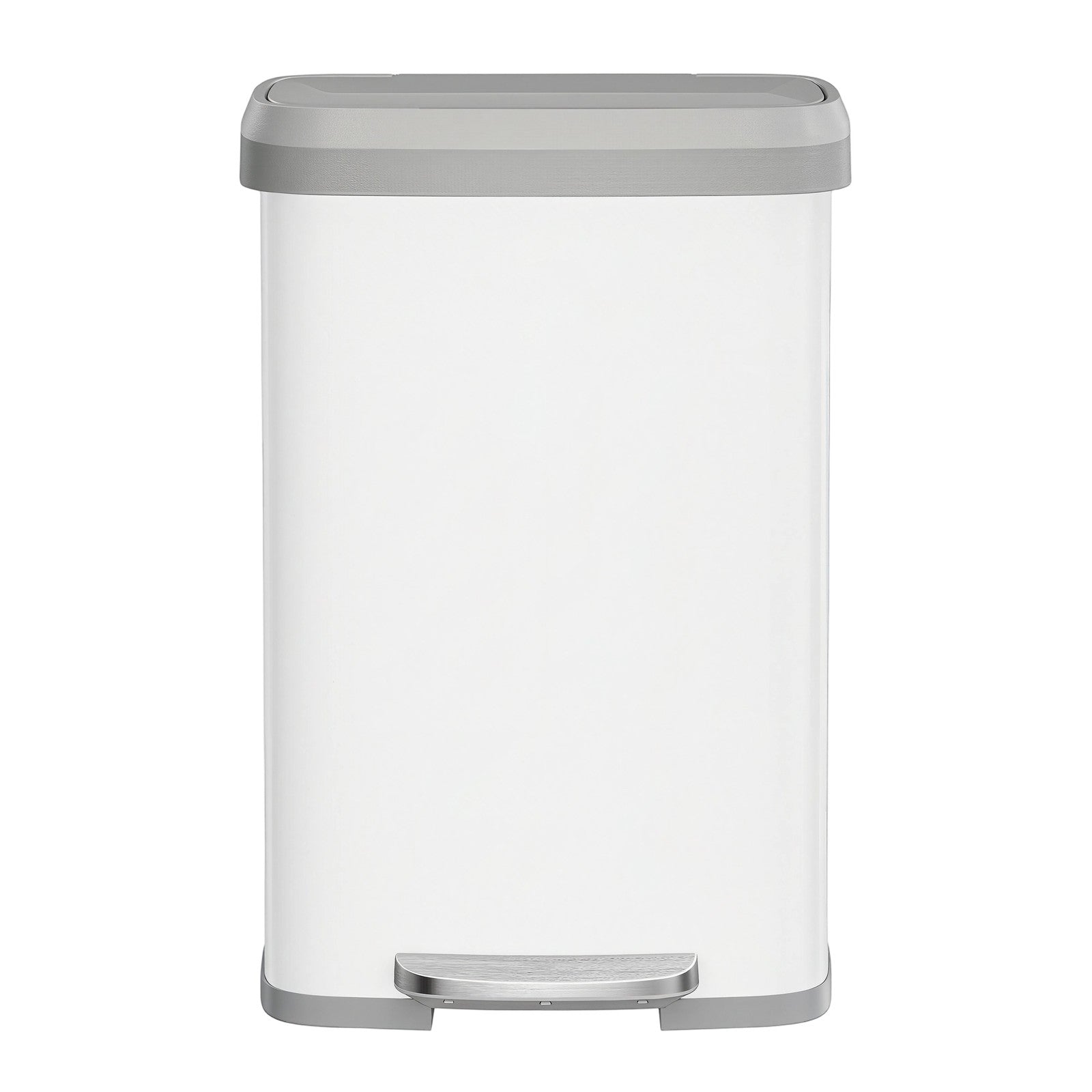 Pedal Bin - 50L Capacity with Lid - Metal - Silver