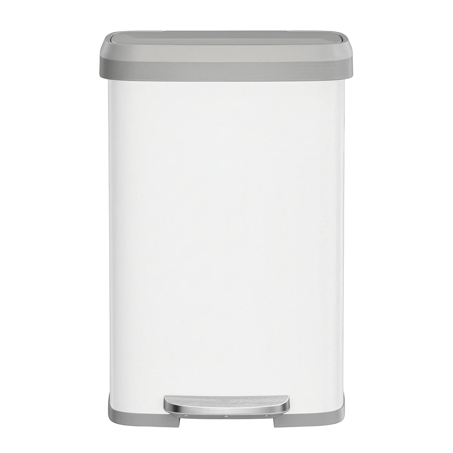 Pedal Bin - 50L Capacity with Lid - Metal - Silver