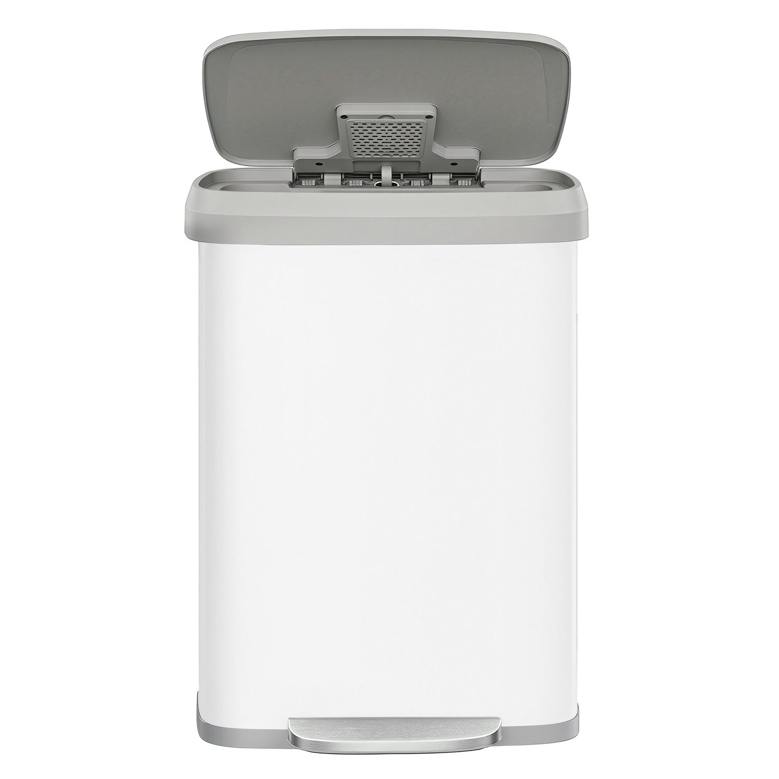 Pedal Bin - 50L Capacity with Lid - Metal - Silver
