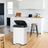 Tall Kitchen Trash Can - Stainless Steel - Silver - 50 L with Stay-Open Lid and Step-on Pedal