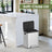 Double Kitchen Bin - Steel - Metallic Silver - Soft-Close Lid with Inner Buckets