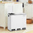 Triple Compartment Pedal Bin - Stainless Steel - White - Soft-Close Lids and Handles