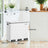 Triple Compartment Pedal Bin - Stainless Steel - White - Soft-Close Lids and Handles