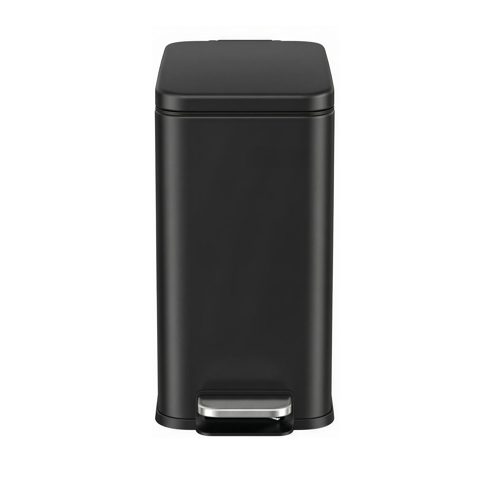 Pedal Trash Can - Steel Bin and Plastic Inner Bucket - Black