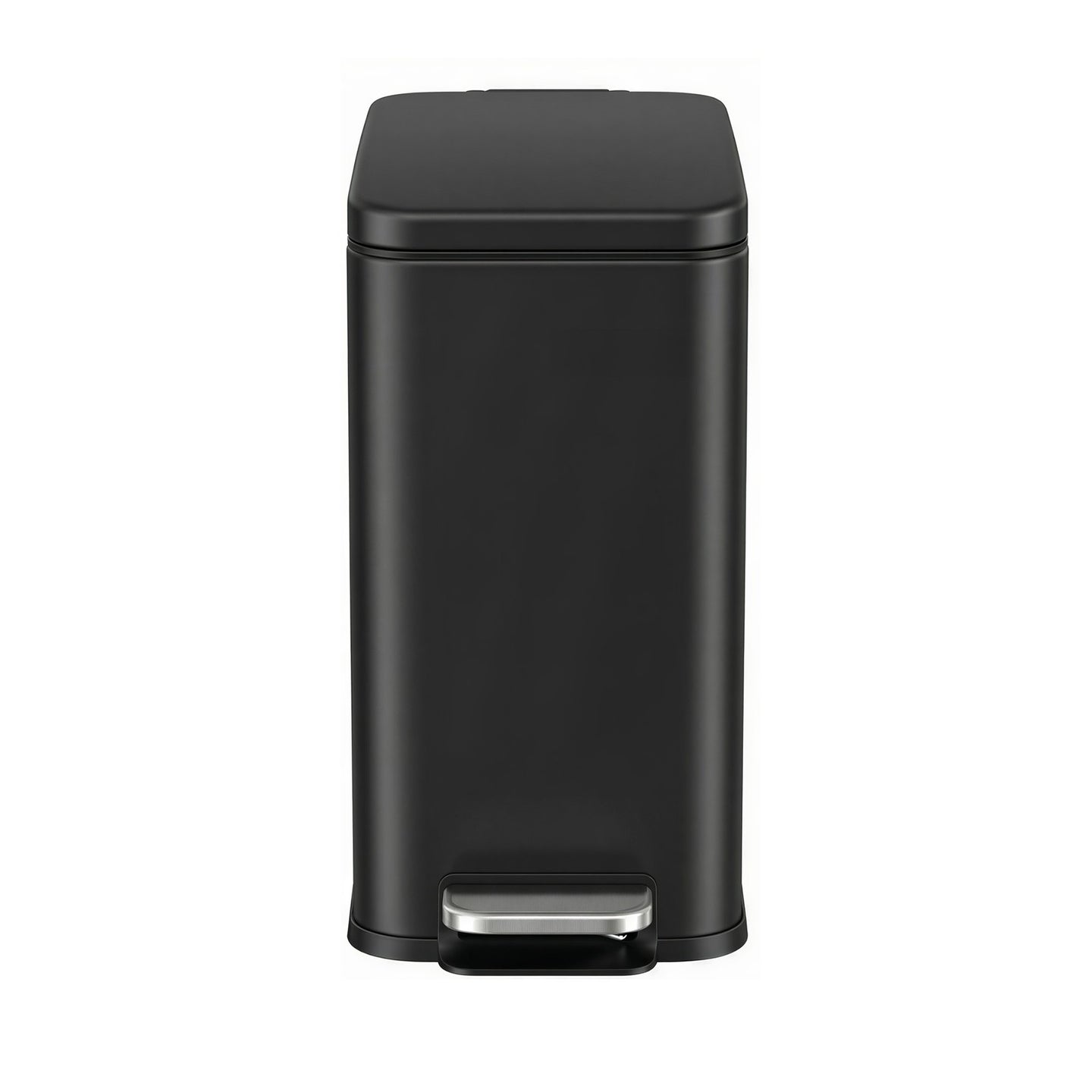 Pedal Trash Can - Steel Bin and Plastic Inner Bucket - Black
