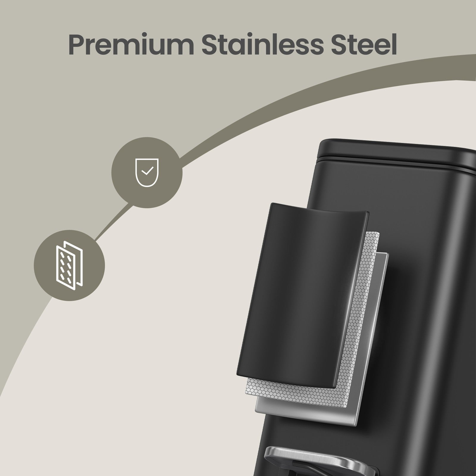 Pedal Trash Can - Steel Bin and Plastic Inner Bucket - Black