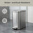 Pedal Trash Can - Steel Bin and Plastic Inner Bucket - Silver