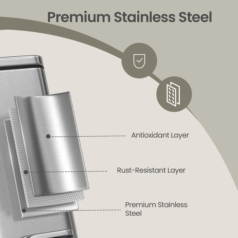Pedal Trash Can - Steel Bin and Plastic Inner Bucket - Silver