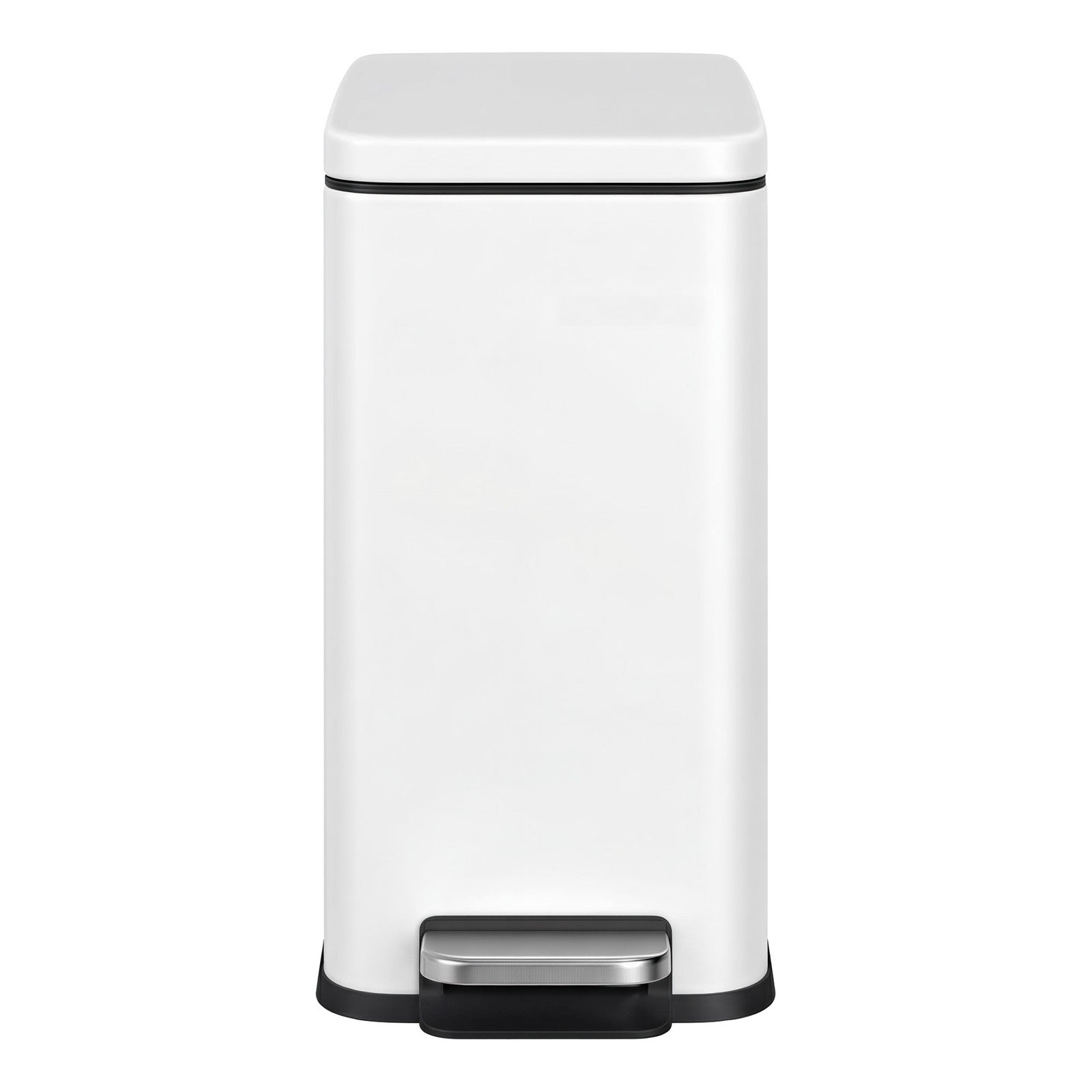 Pedal Trash Can - Steel Bin and Plastic Inner Bucket - White