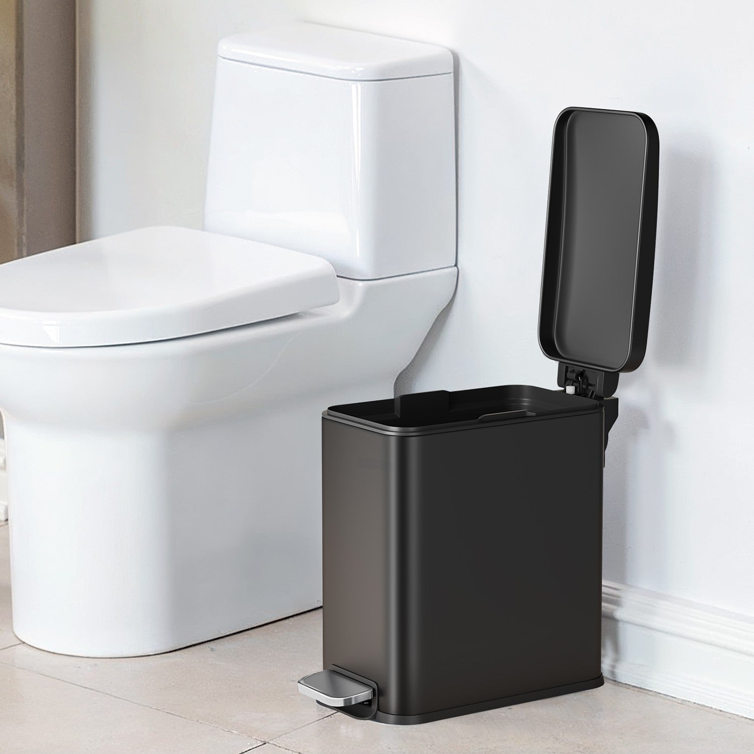 Bathroom Bin - Steel - Grey - Soft Close