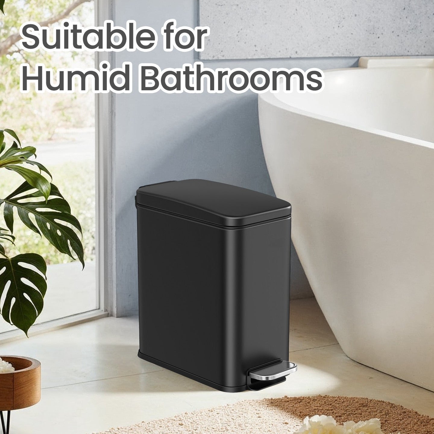 Bathroom Bin - Steel - Grey - Soft Close