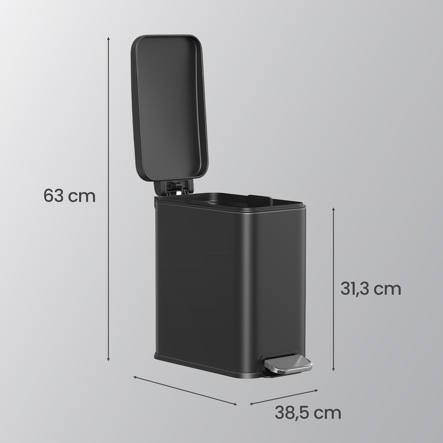Bathroom Bin - Steel - Grey - Soft Close