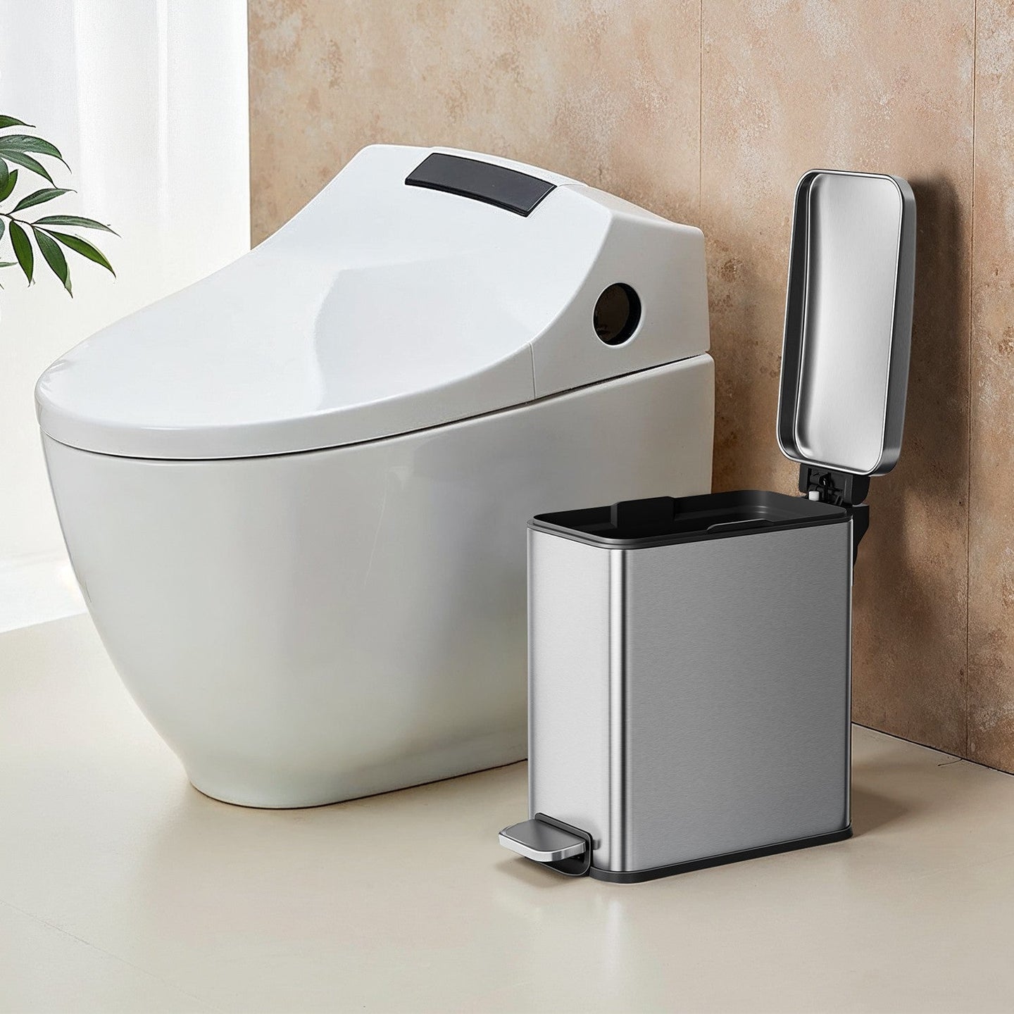 Bathroom Bin - Steel - Grey - Soft Close