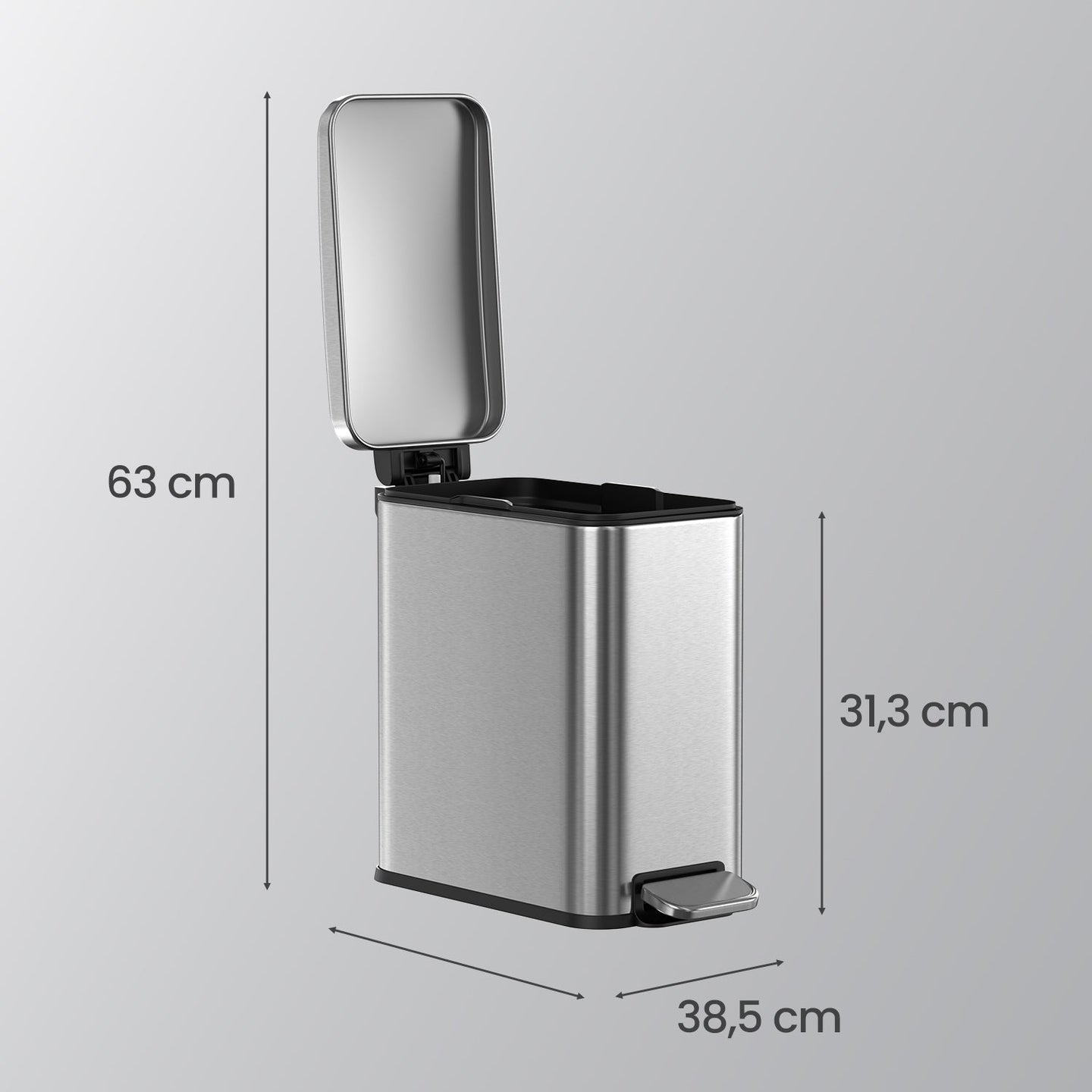 Bathroom Bin - Steel - Grey - Soft Close
