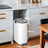 2-Section Recycling Pedal Bin - Metal - White and Silver - Slim Design with Butterfly Lids