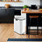 2-Section Recycling Pedal Bin - Metal - White and Silver - Slim Design with Butterfly Lids