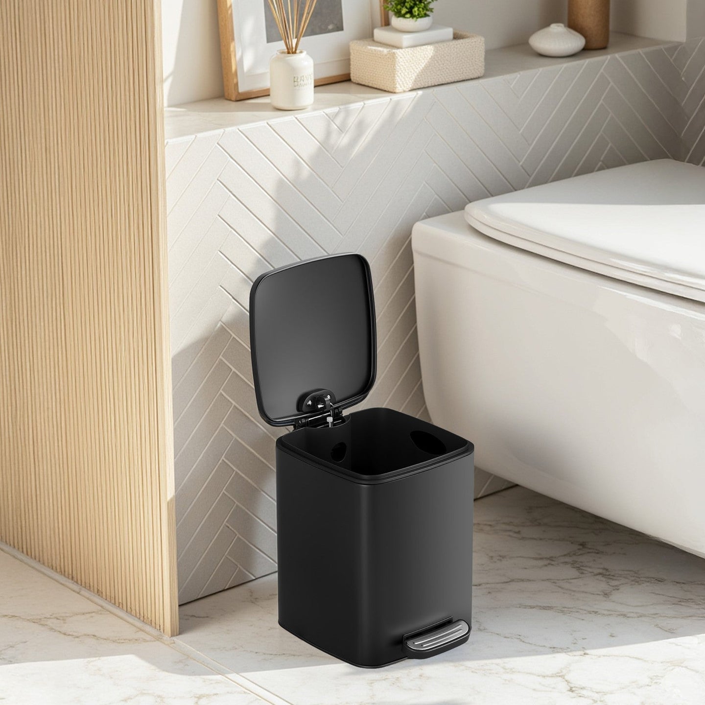 Steel Pedal Trash Bin - 6L - Soft-Close Lid