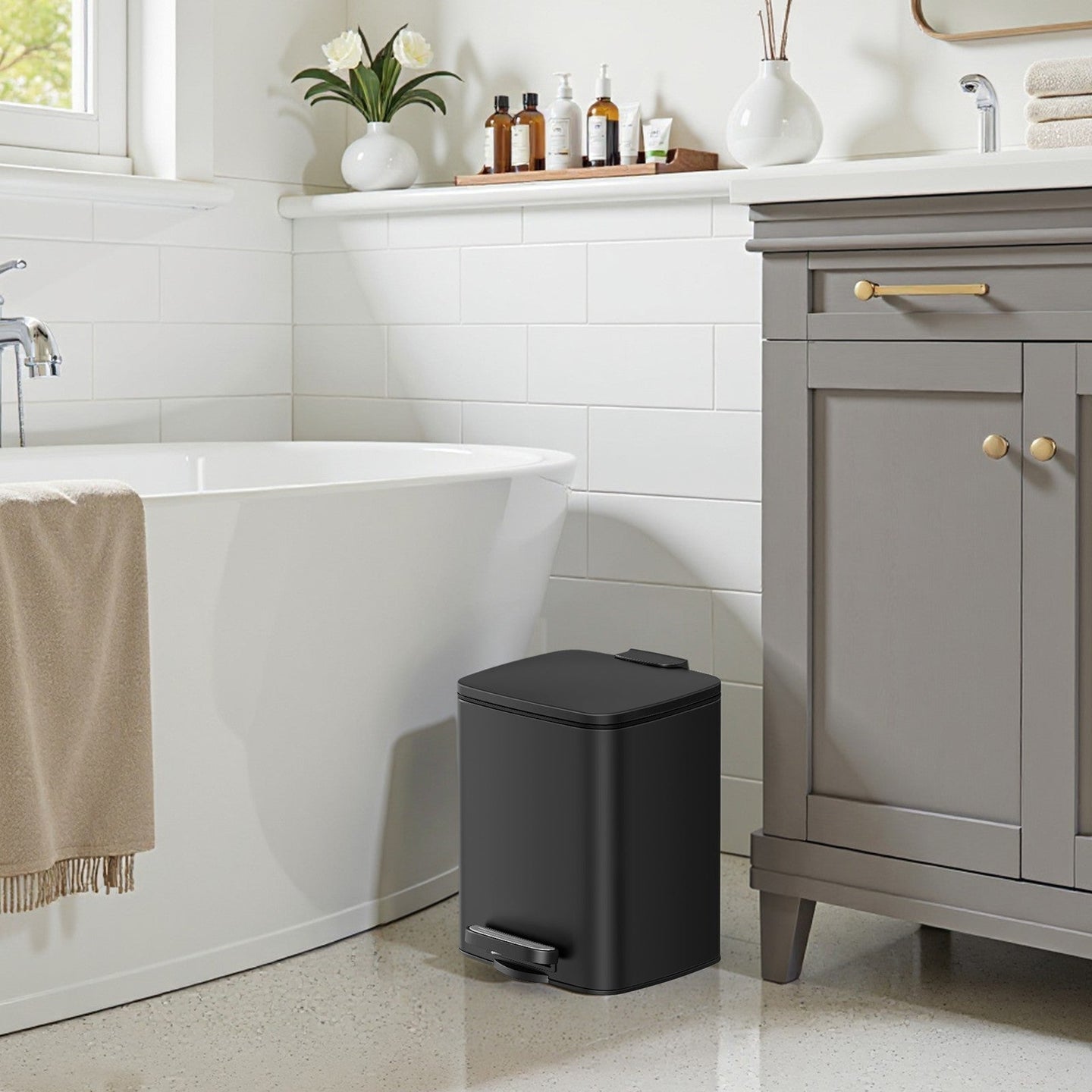 Steel Pedal Trash Bin - 6L - Soft-Close Lid