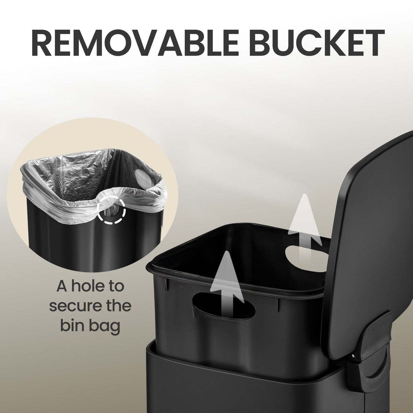 Steel Pedal Trash Bin - 6L - Soft-Close Lid