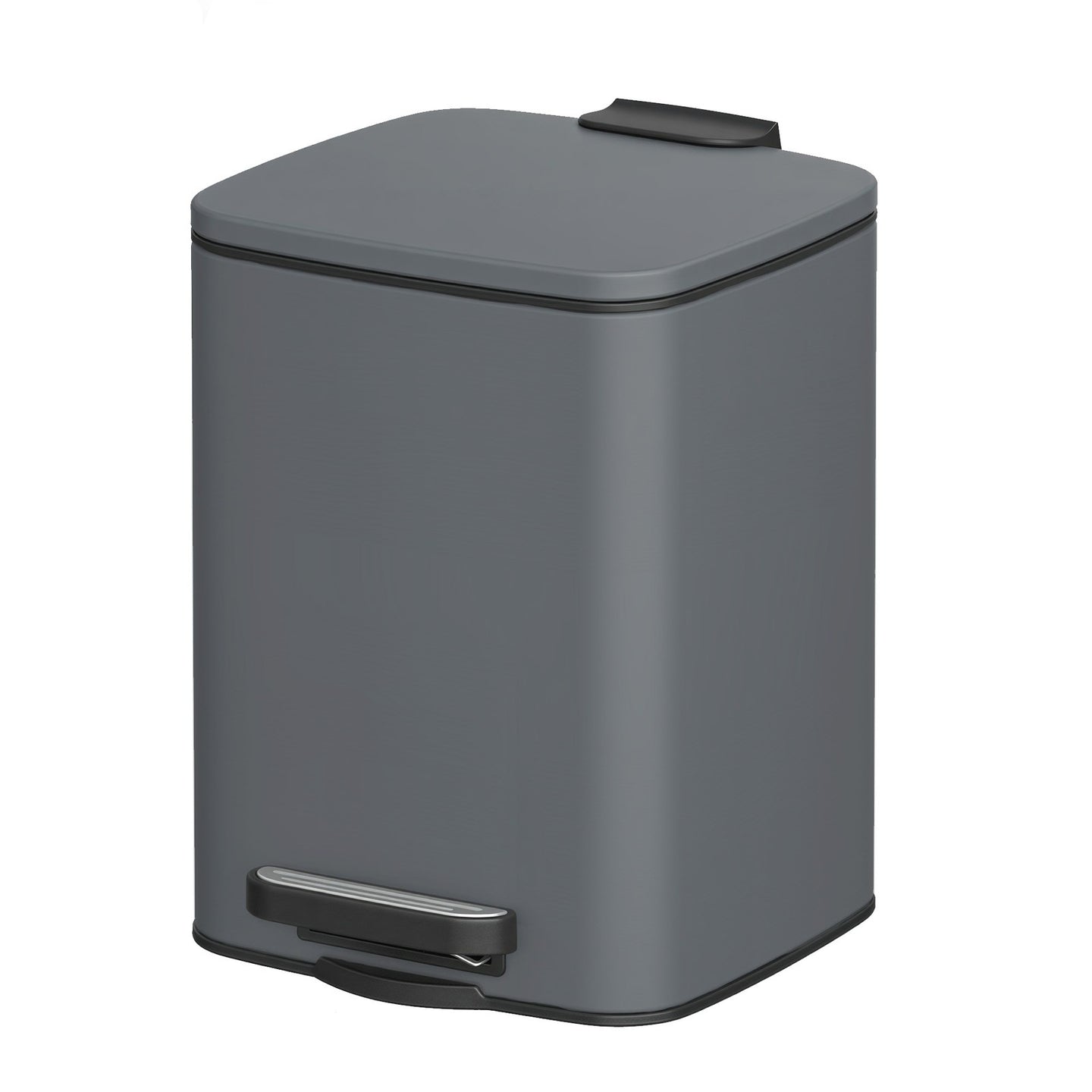 Bathroom Bin, Toilet Bin - Steel Bin and Plastic Inner Bucket - Gray