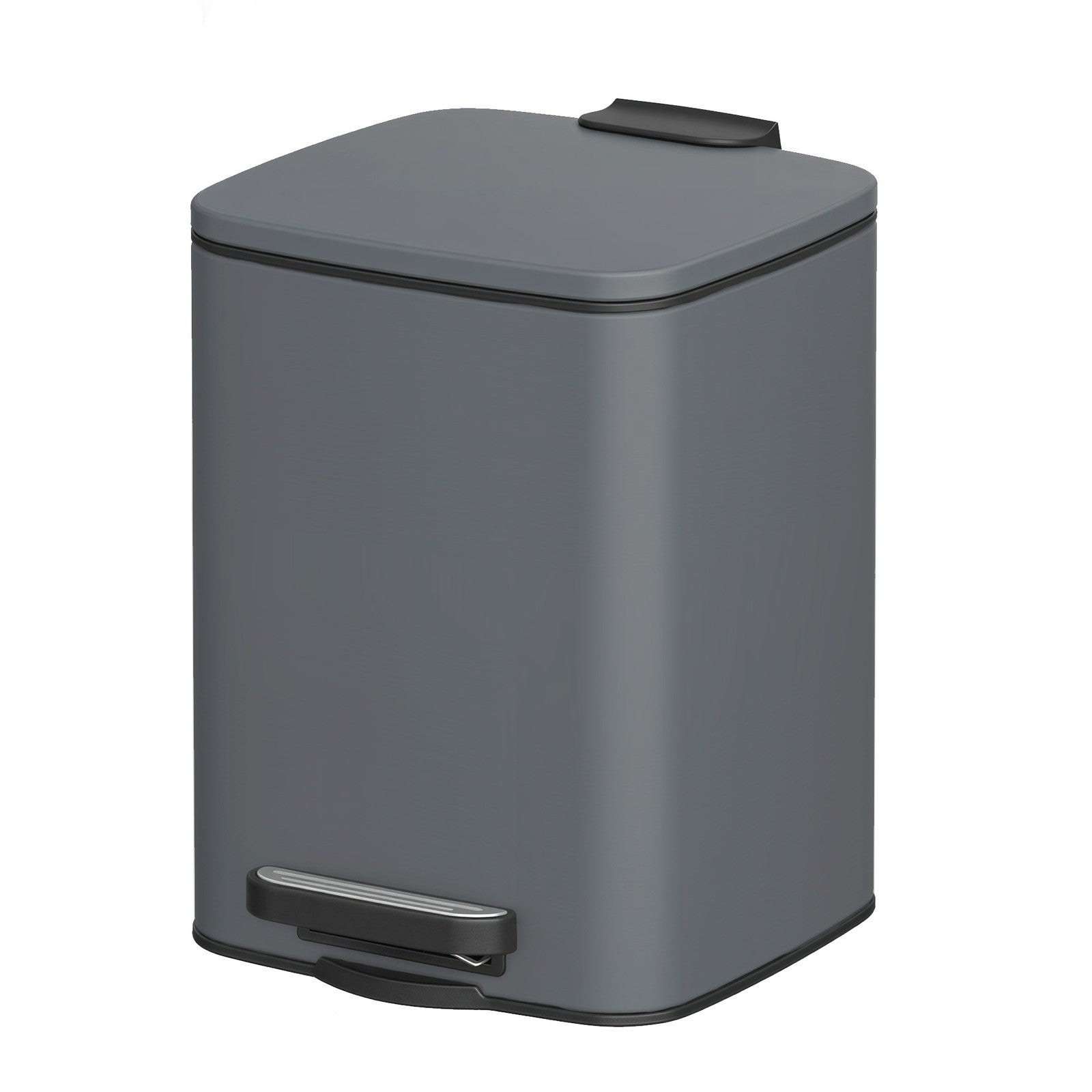 Bathroom Bin, Toilet Bin - Steel Bin and Plastic Inner Bucket - Gray