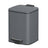 Bathroom Bin, Toilet Bin - Steel Bin and Plastic Inner Bucket - Gray