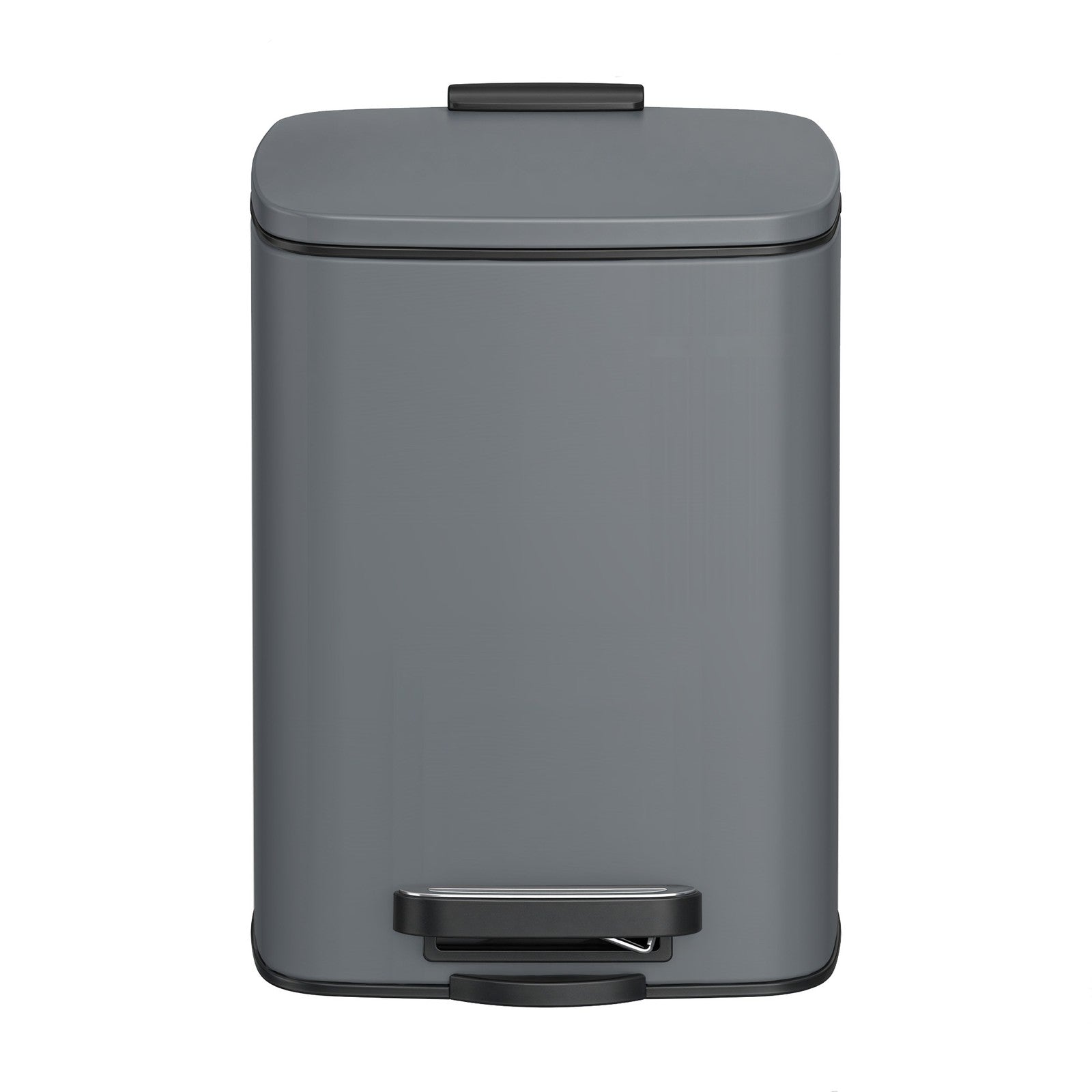 Bathroom Bin, Toilet Bin - Steel Bin and Plastic Inner Bucket - Gray