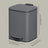 Bathroom Bin, Toilet Bin - Steel Bin and Plastic Inner Bucket - Gray