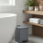 Bathroom Bin, Toilet Bin - Steel Bin and Plastic Inner Bucket - Gray