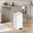 Pedal Waste Bin - Stainless Steel - White - Soft Close with Inner Bucket and Stays Open Feature