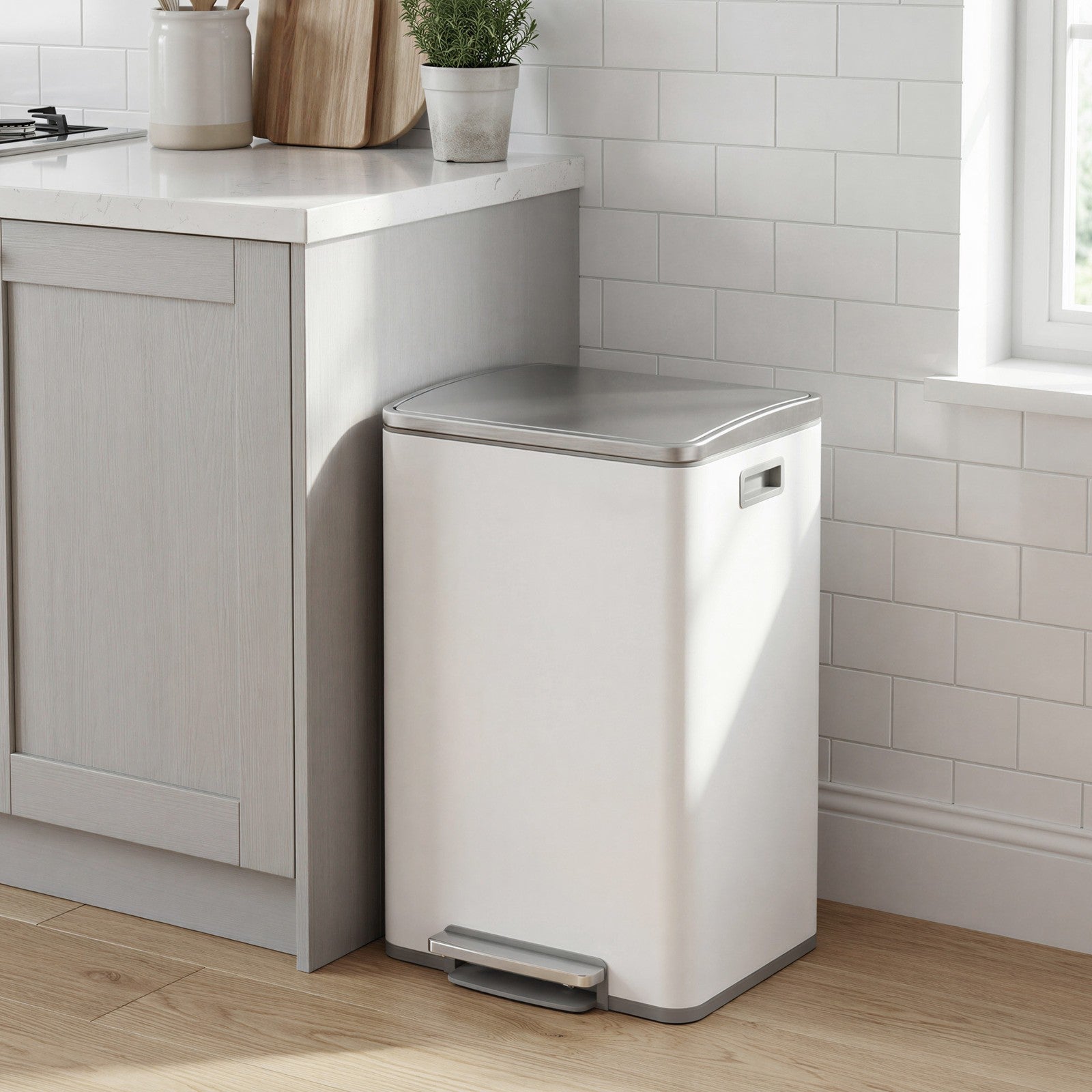Kitchen Trash Can - 50L - Stainless Steel - Soft Close Lid