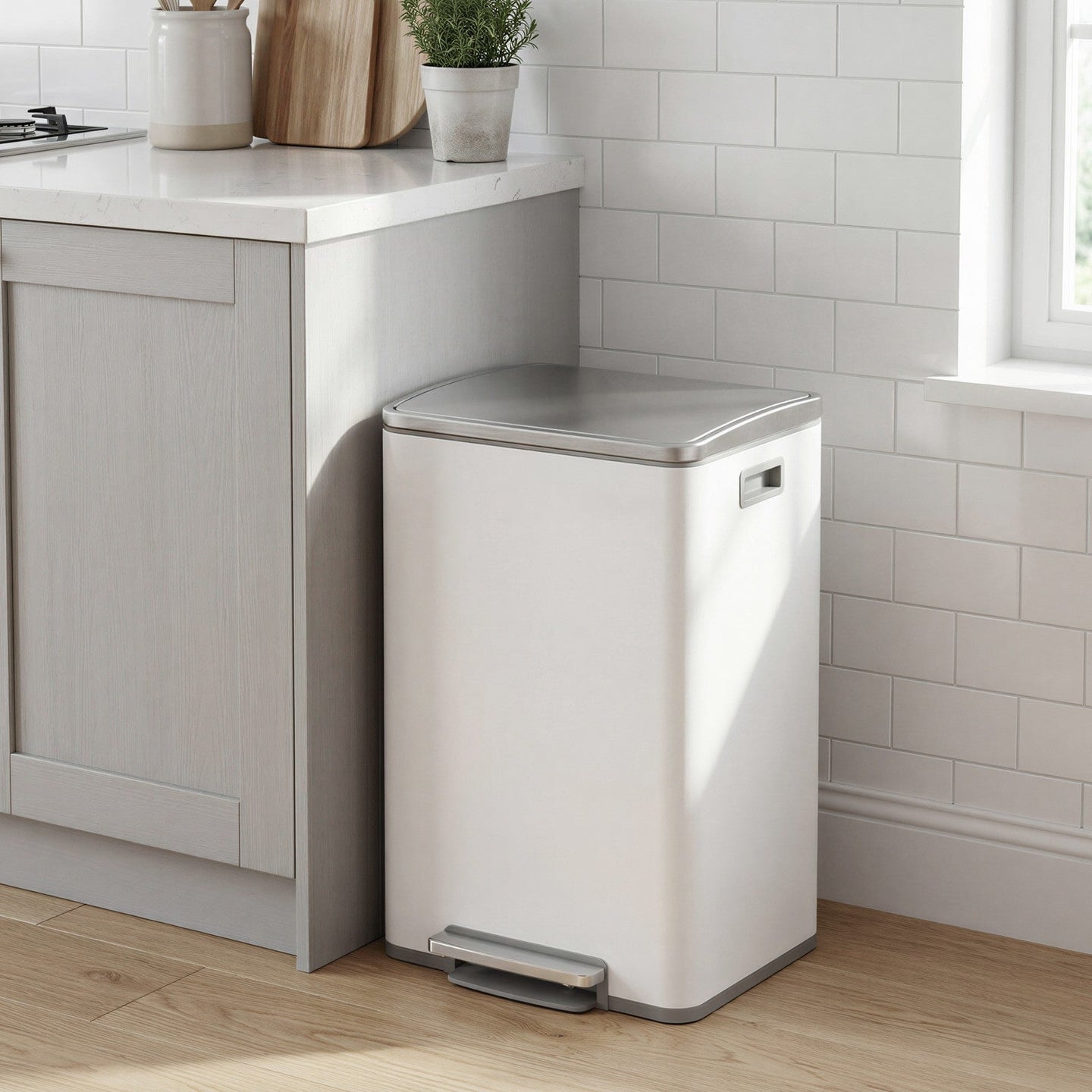 Kitchen Trash Can - 50L - Stainless Steel - Soft Close Lid
