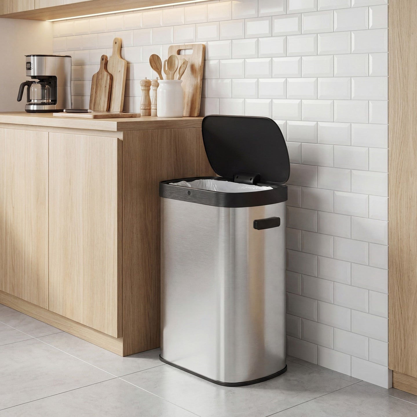 Automatic Trash Can - 50L - Steel - Motion Sensor