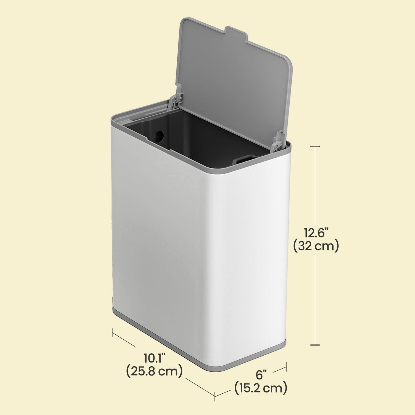 Steel Compost Bin - Stainless Steel - Silver - 8L Capacity