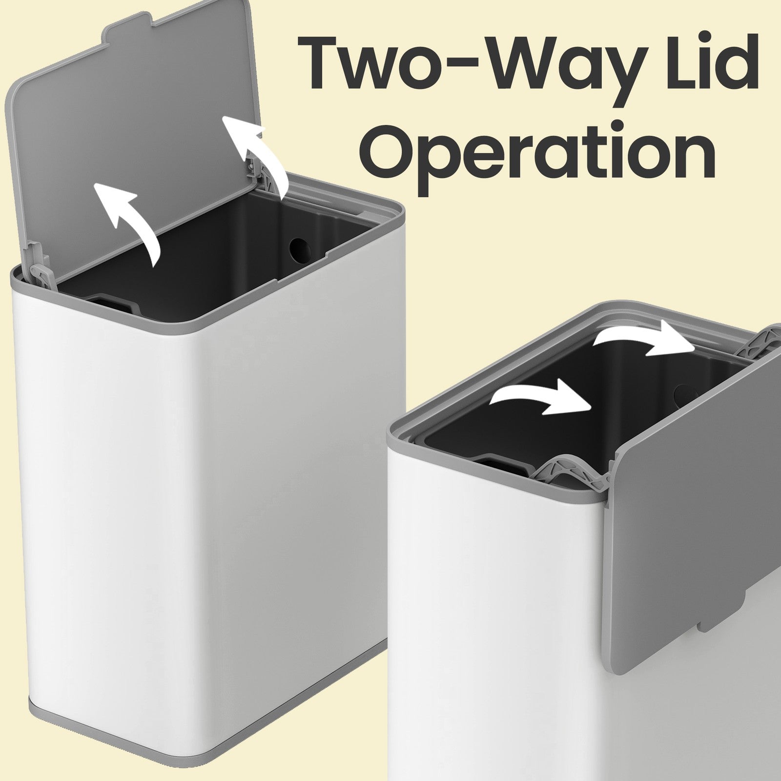 Steel Compost Bin - Stainless Steel - Silver - 8L Capacity