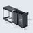 Kitchen Bin for Recycling and Waste - 15L - Steel Frame - Double Compartments