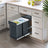 Kitchen Bin for Recycling and Waste - 15L - Steel Frame - Double Compartments