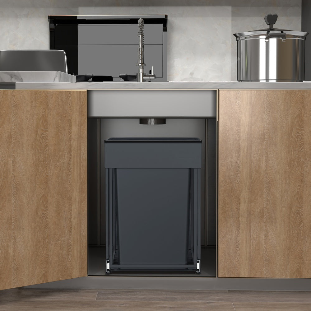 Kitchen Trash Can - 20L - Steel Frame - Double Compartments